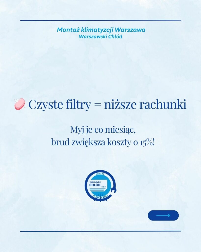 Czyste filtry klimatyzacji oszczędzają energię elektryczną.