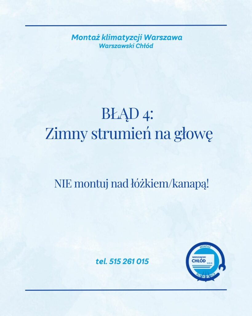 Zły kierunek nawiewu klimatyzacji